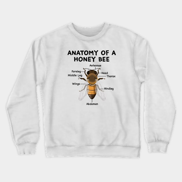 Anatomy of a Bee Beekeeper Beekeeping Crewneck Sweatshirt by Wakzs3Arts